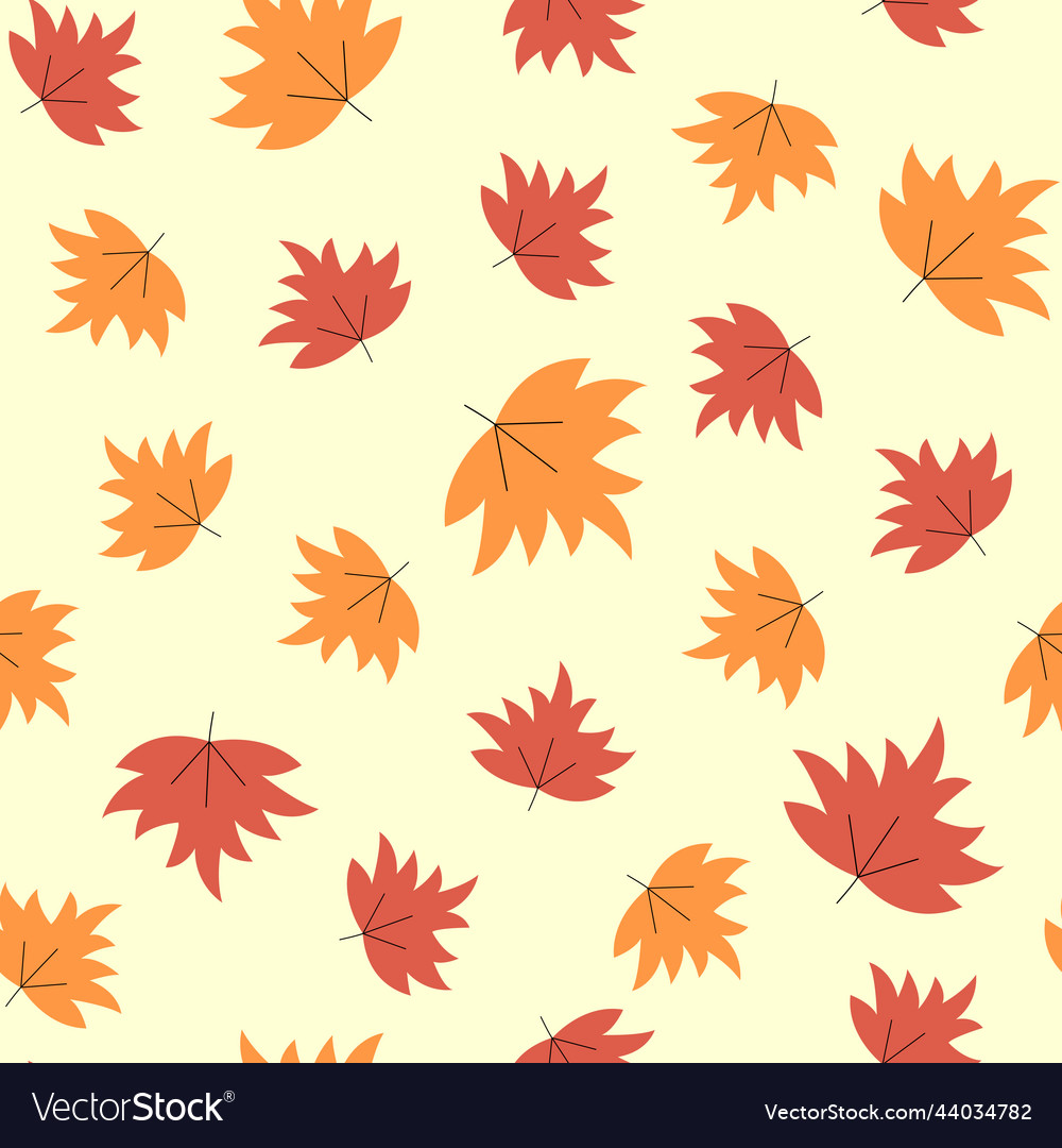 Cartoon autumn minimal yellow and red maple