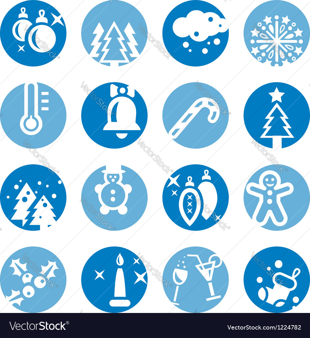 Color christmas icons set Royalty Free Vector Image