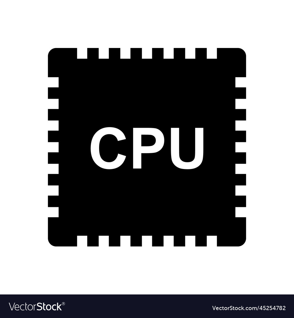 Cpu silhouette icon or computer part
