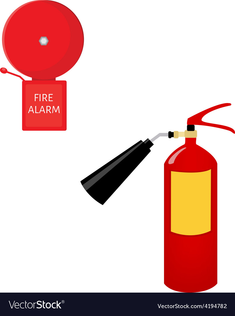 Fire extinguisher and alarm bell