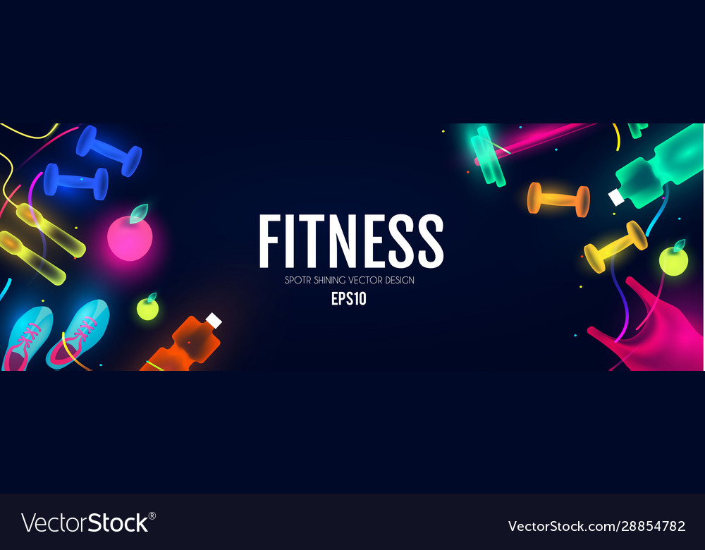 Fittnes and sport shining background shining Vector Image