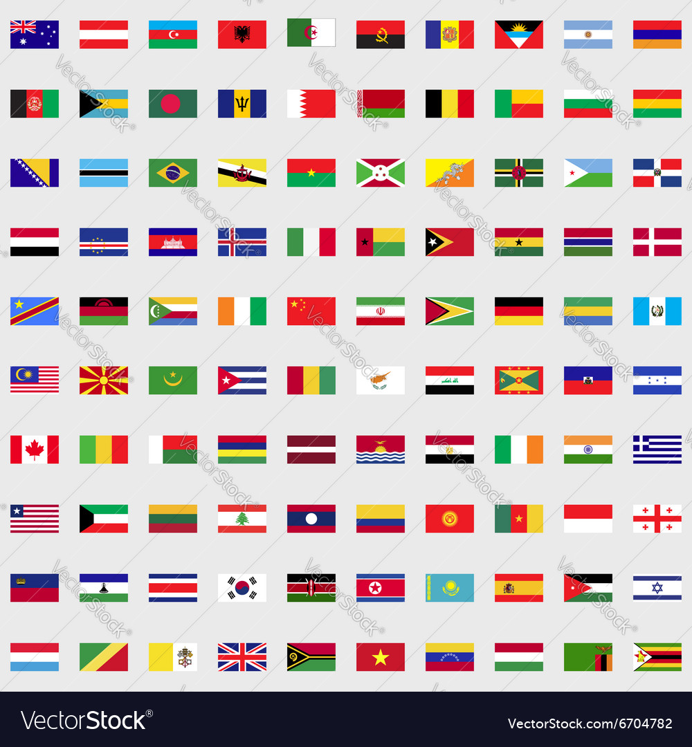 Flags world set Royalty Free Vector Image - VectorStock