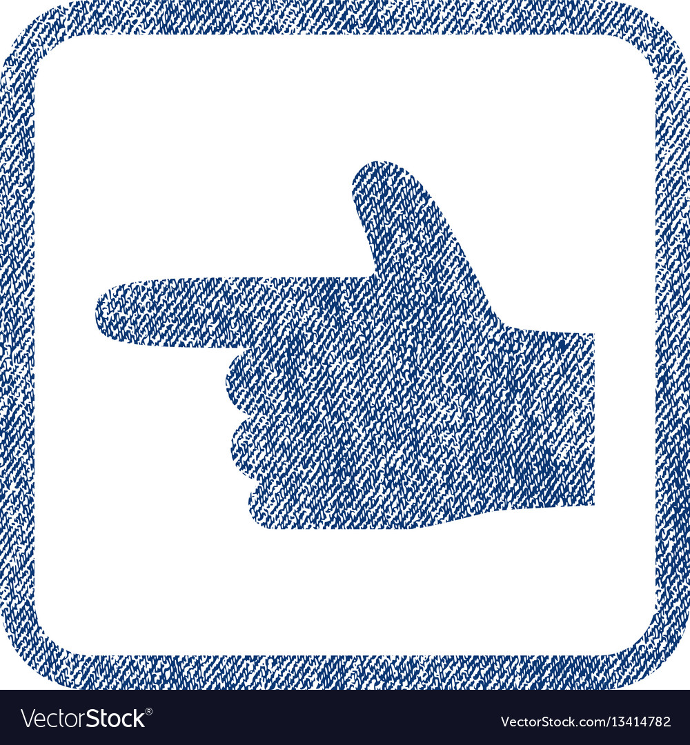 Hand pointer left fabric textured icon