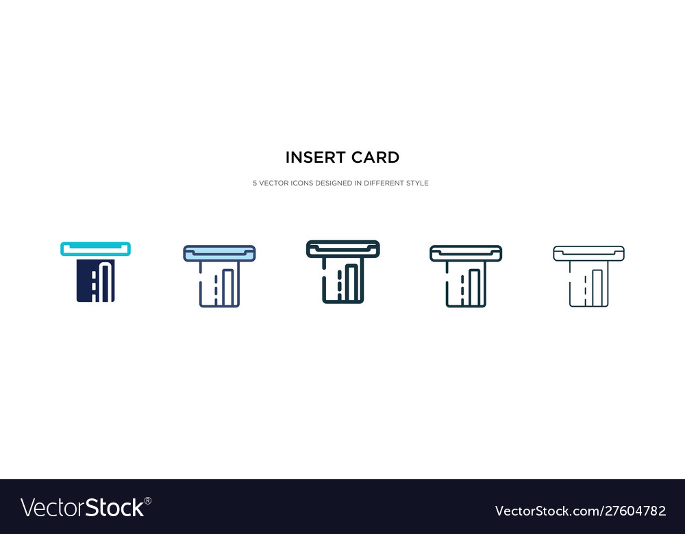 Insert card icon in different style two colored