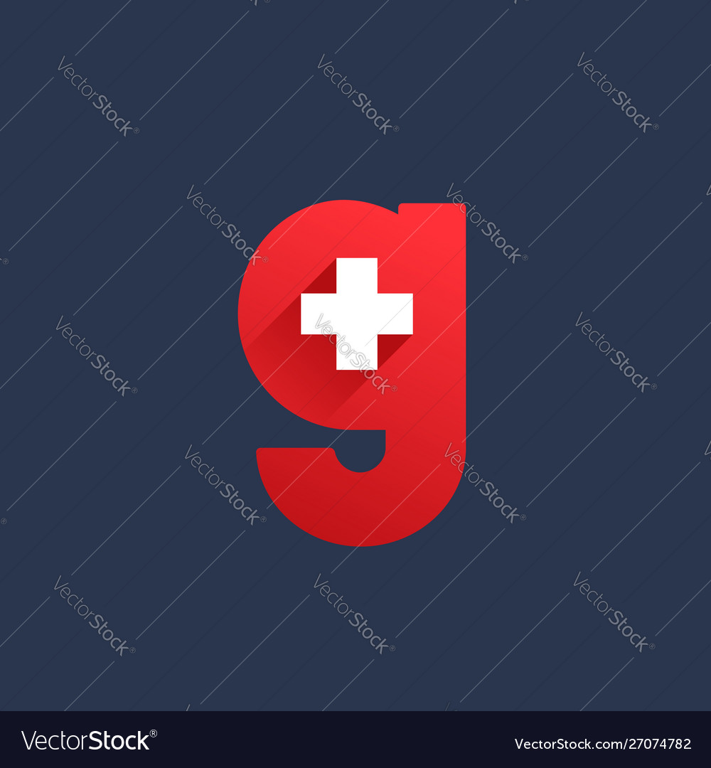 Letter g cross plus logo icon design template Vector Image