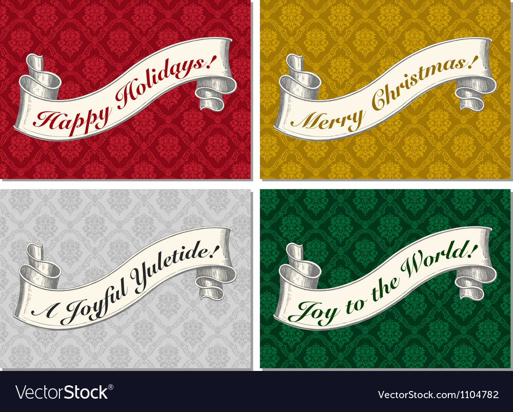 Merry Christmas Scroll Banner Royalty Free Vector Image