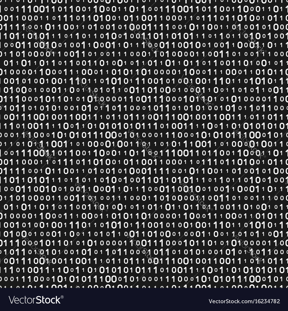 Monochrome binary code seamless pattern