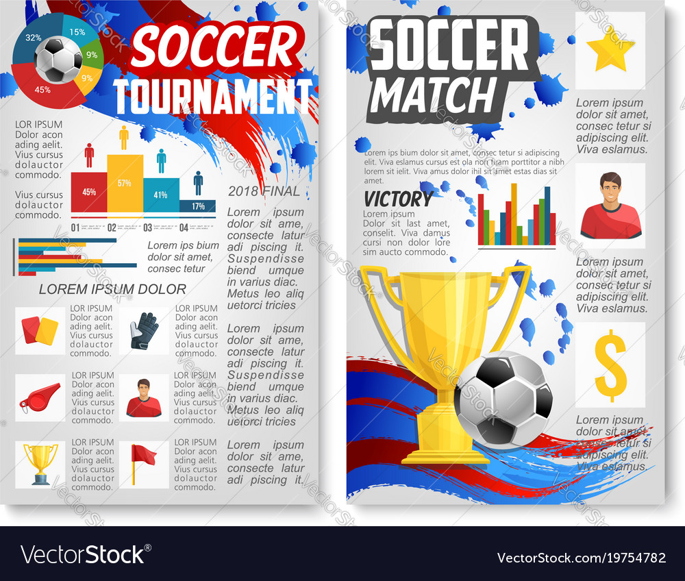 Poster for football or soccer sport match Vector Image