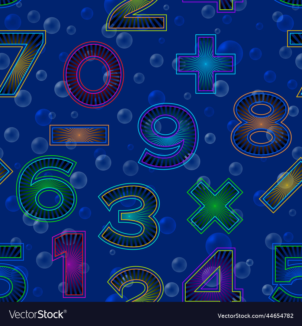 Seamless pattern numbers vector image Seamless pattern numbers