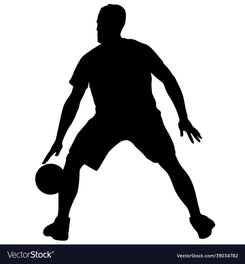 Silhouette a basketball player on white