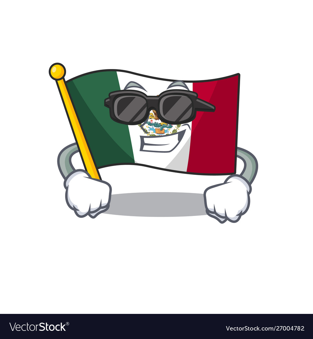 Super cool flag mexico character in mascot shaped