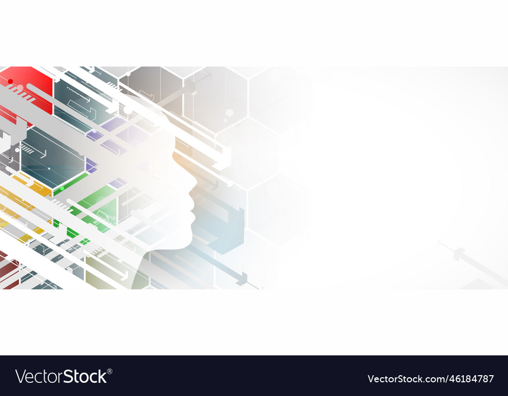 Artificial intelligence technology web background vector image Artificial intelligence technology web background
