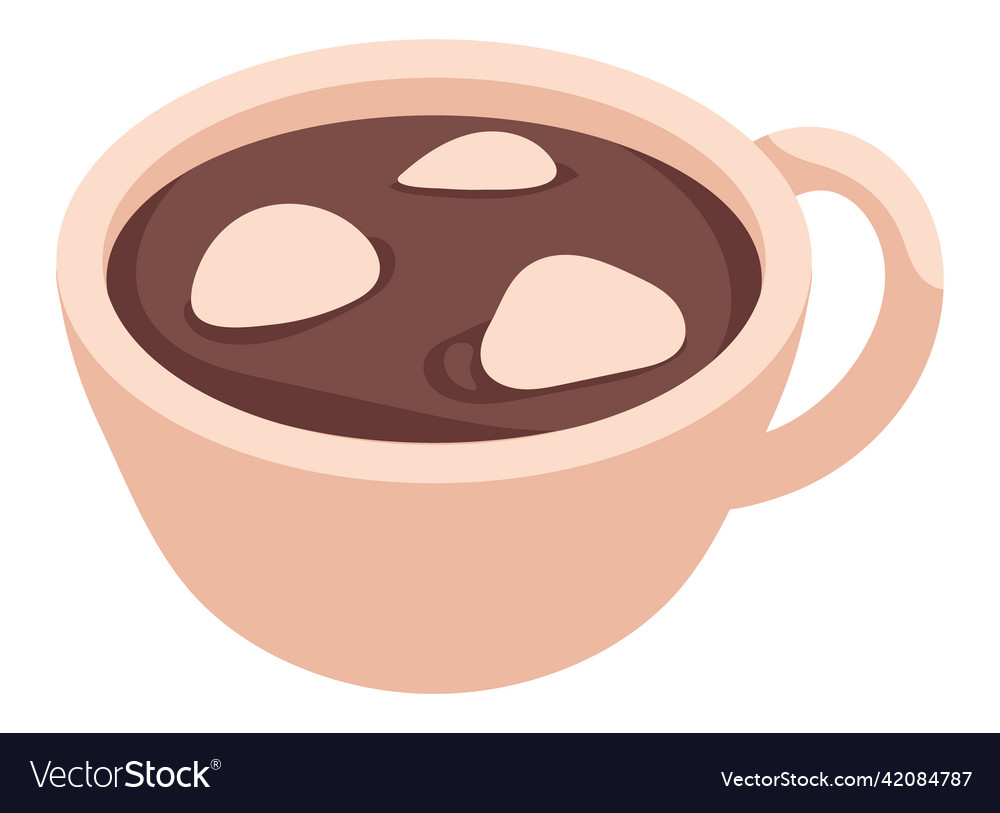 Chocolate cup and marshmallows