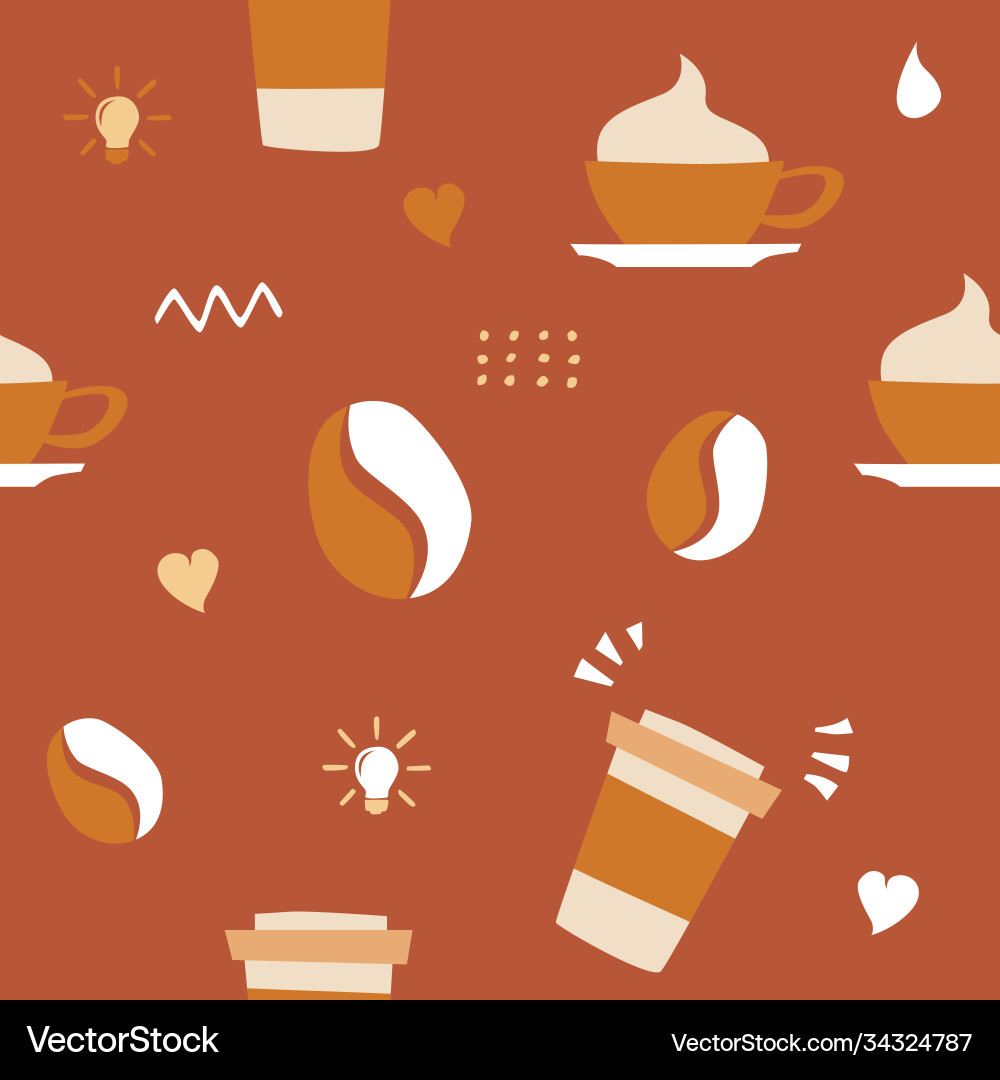 Coffee seamless pattern background logo icon Vector Image