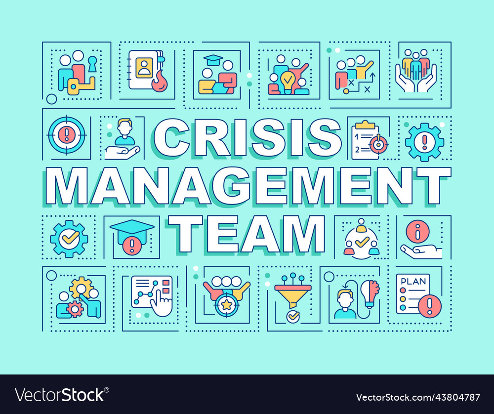 Crisis management team word concepts turquoise