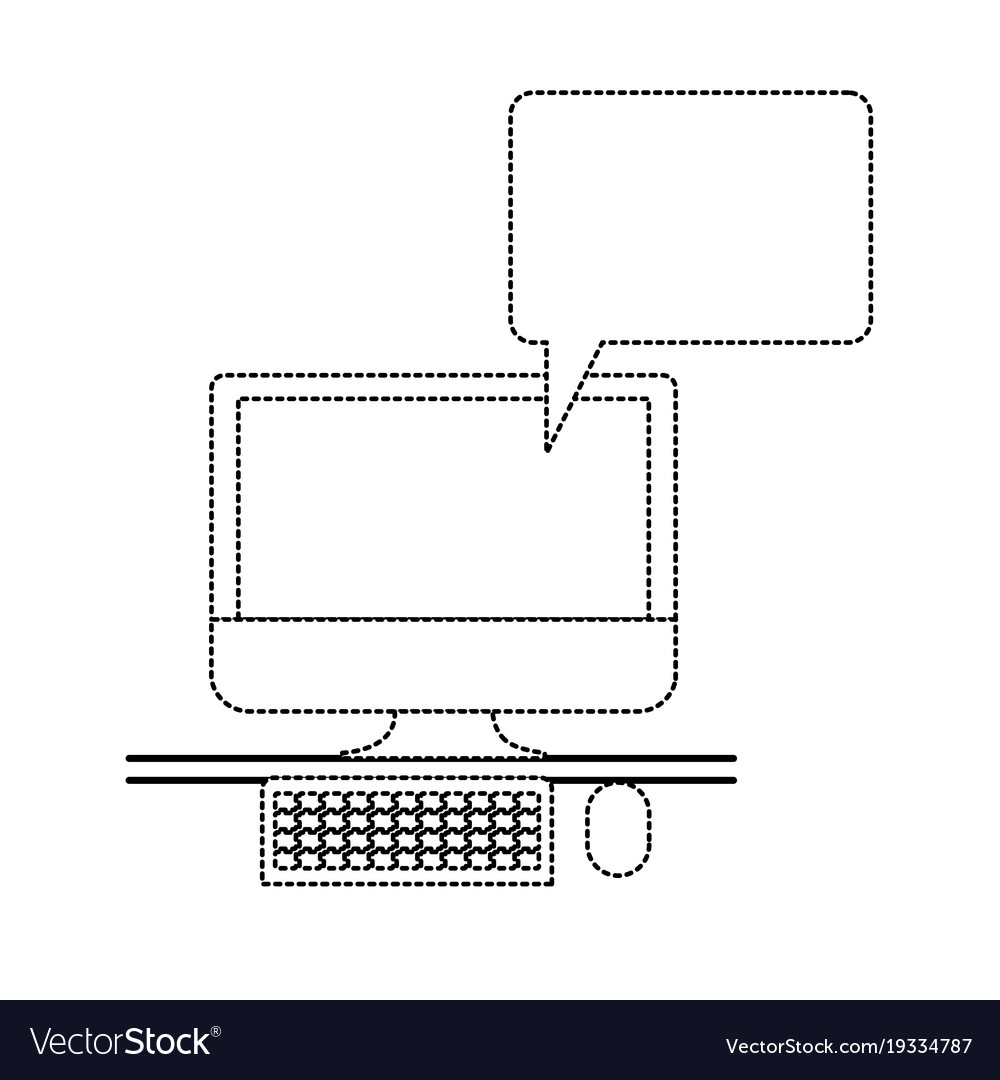 Desktop computer with bubble dialogue