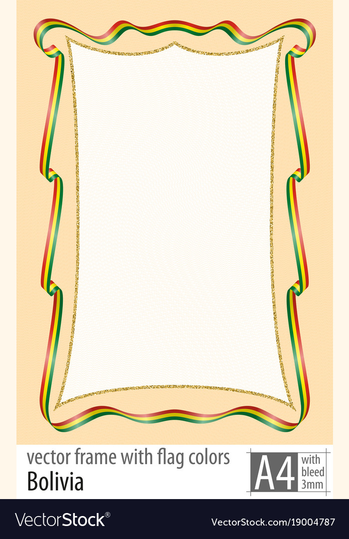 Frame and border of ribbon with the colors