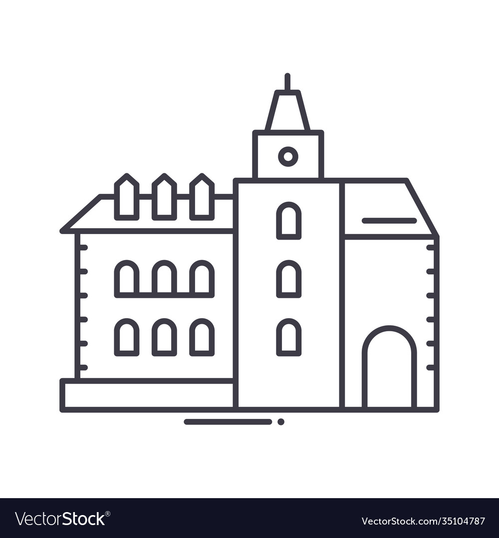 Historical buildings icon linear isolated Vector Image