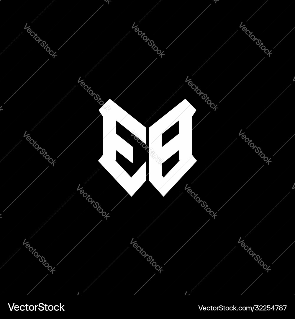Logo monogram with shield shape design template Vector Image