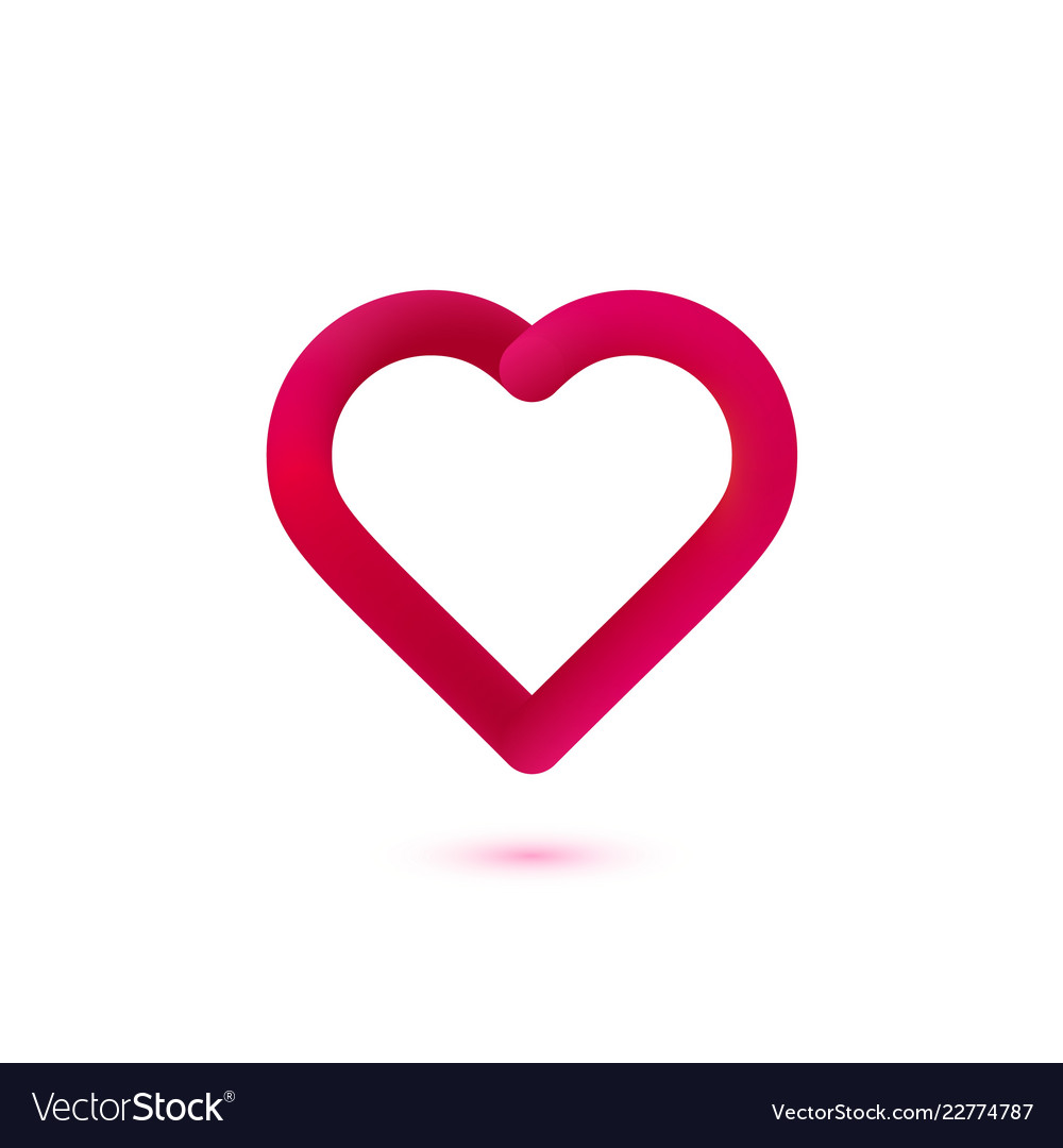 Red gradient heart logo abstract happy vector image Red gradient heart logo abstract happy