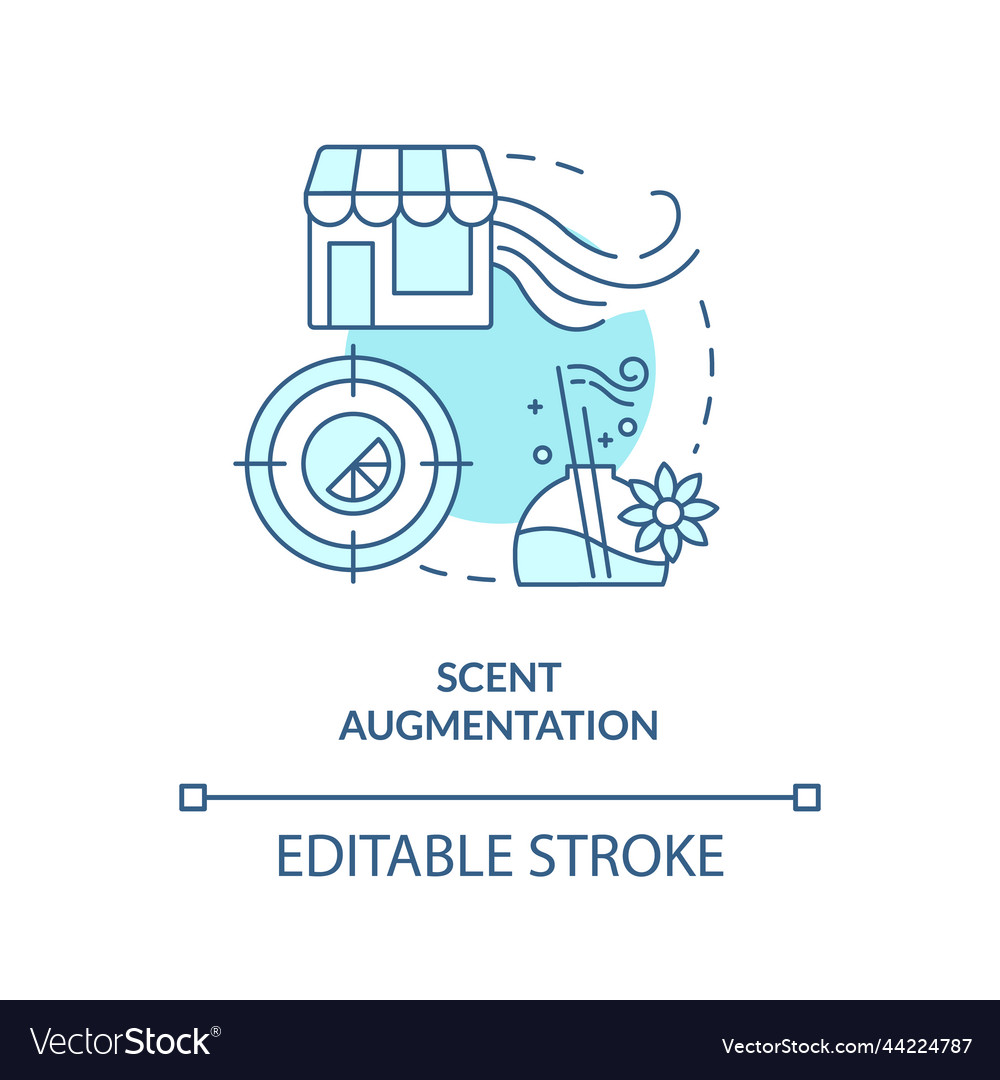 Scent augmentation turquoise concept icon