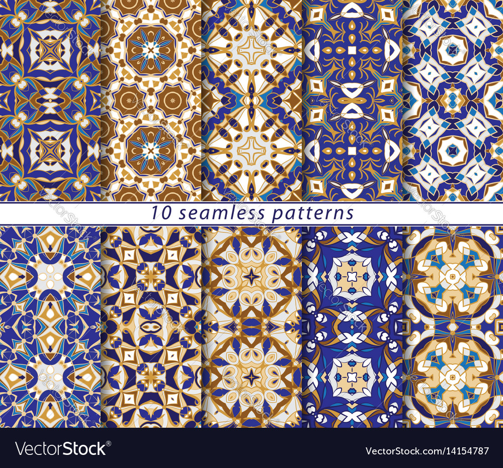 Set of ten seamless abstract patterns