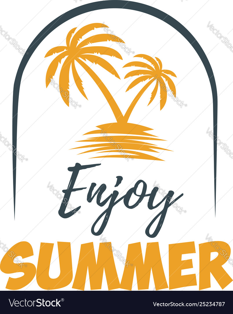 Summer emblem with palms design element for logo vector image Summer emblem with palms design element for logo