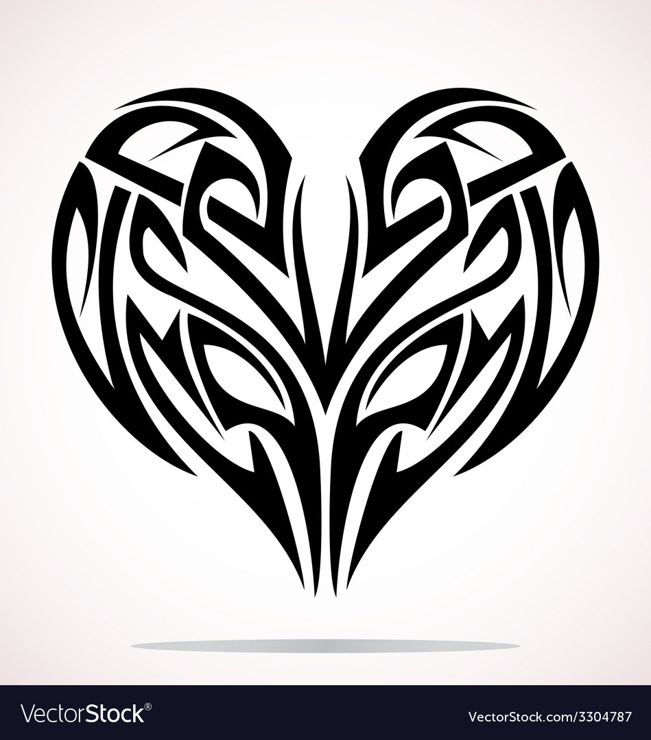 Tribal heart Royalty Free Vector Image - VectorStock