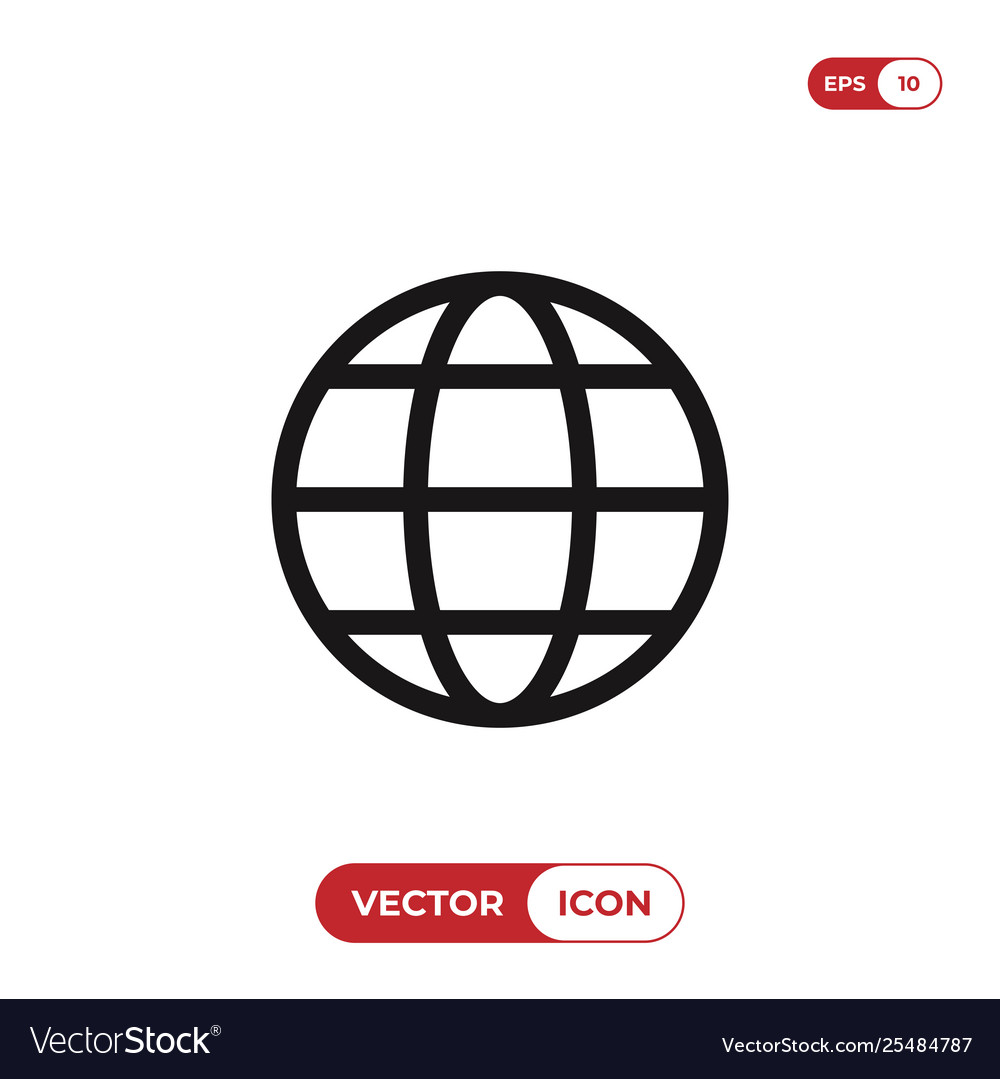 Web globe icon Royalty Free Vector Image - VectorStock