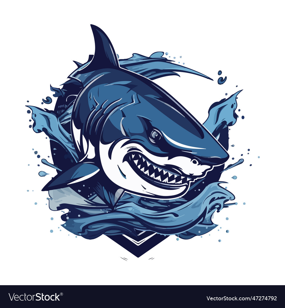 Aggressive shark esport gaming mascot logo Vector Image