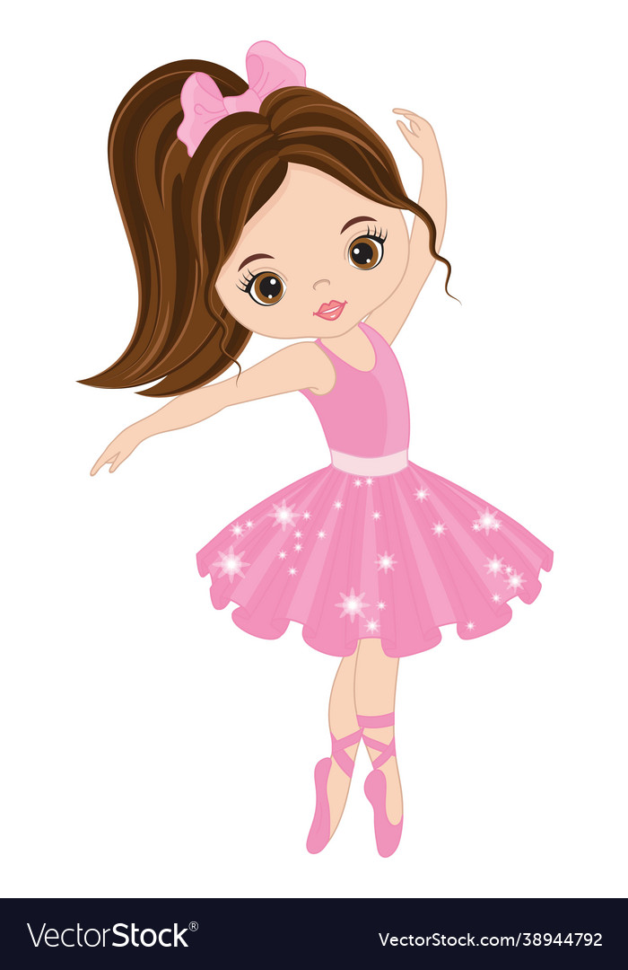 Beautiful brunette ballerina dancing Royalty Free Vector