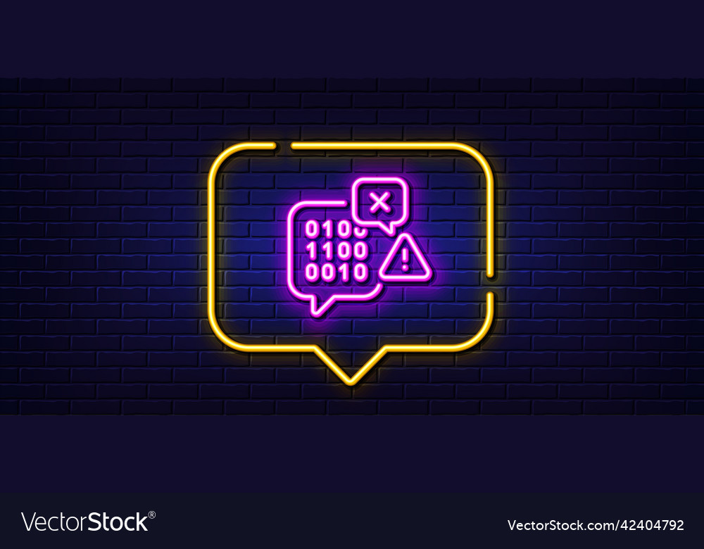 Binary code line icon ransomware threat sign vector image Binary code line icon ransomware threat sign