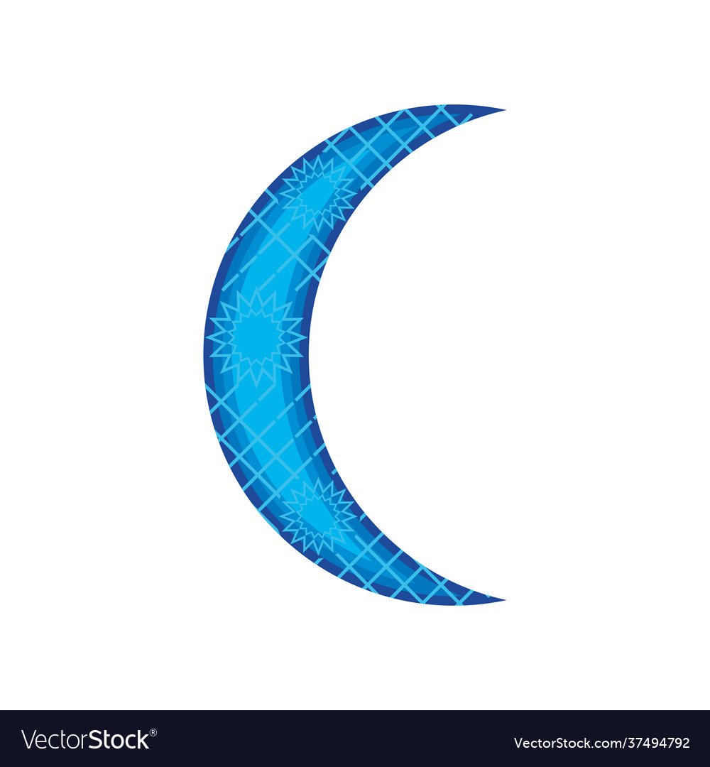 Blue half moon Royalty Free Vector Image - VectorStock