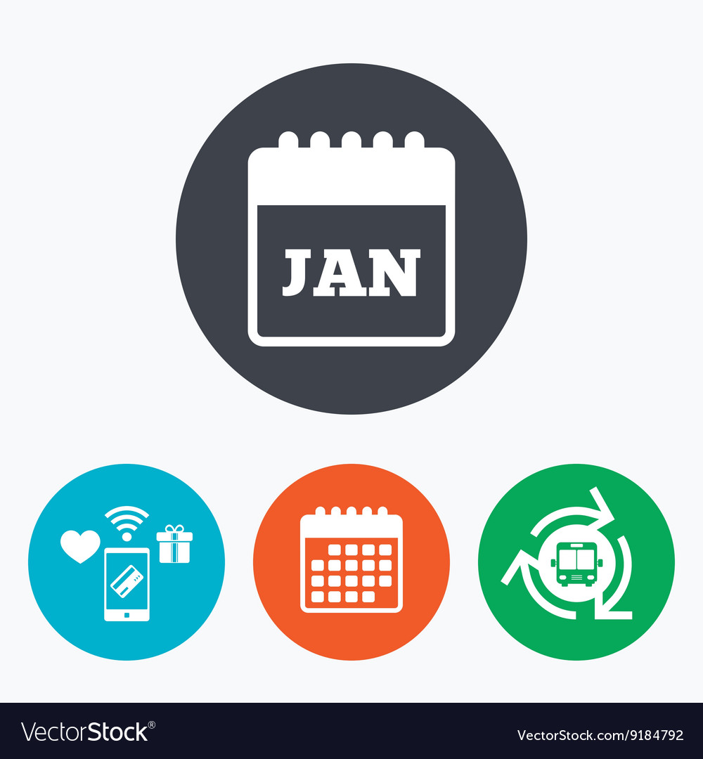 Calendar sign icon january month symbol