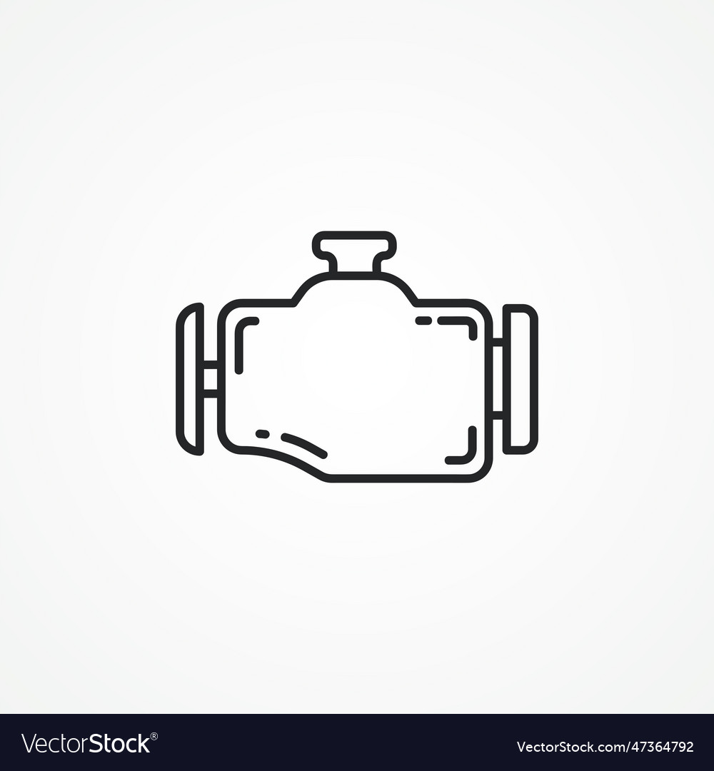 Car engine linear icon engine outline icon Vector Image