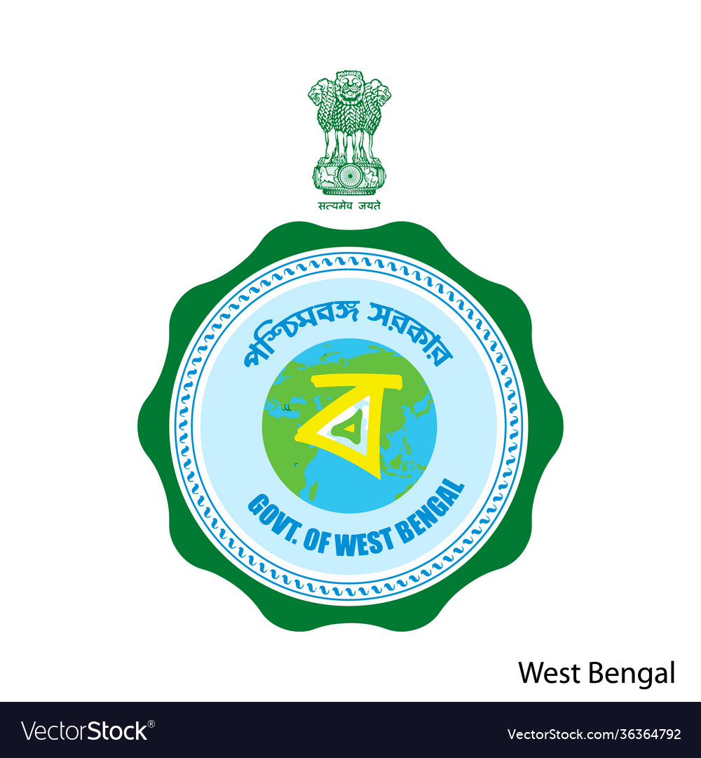 Coat arms west bengal is a indian region Vector Image
