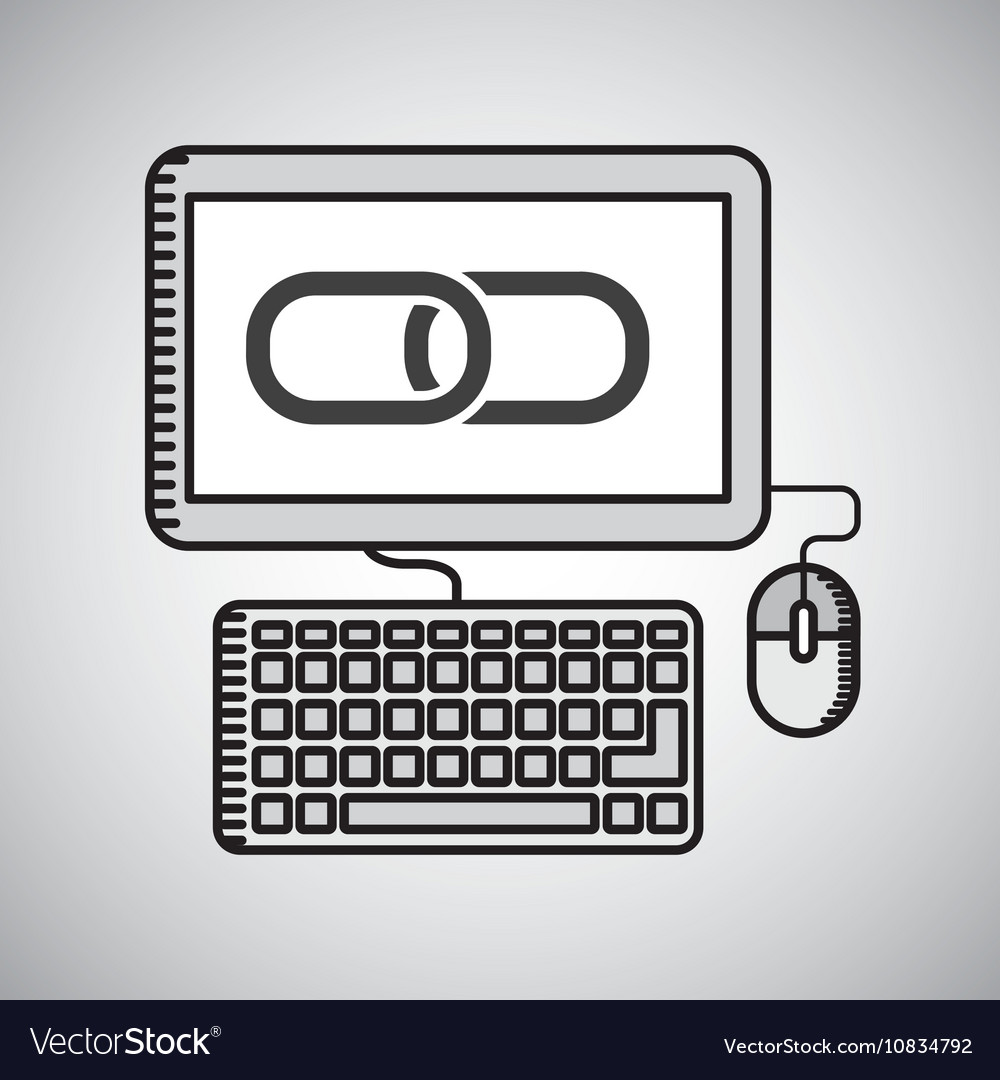 Desktop computer technology icon Royalty Free Vector Image