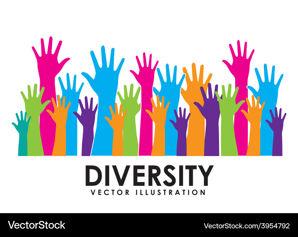 Diverse Hands Collaboration Royalty Free Vector Image