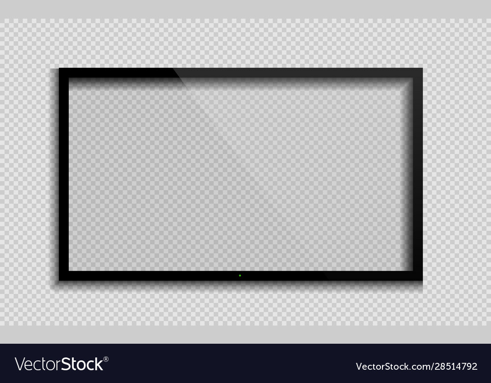 Empty tv frame with reflection and transparency vector image Empty tv frame with reflection and transparency