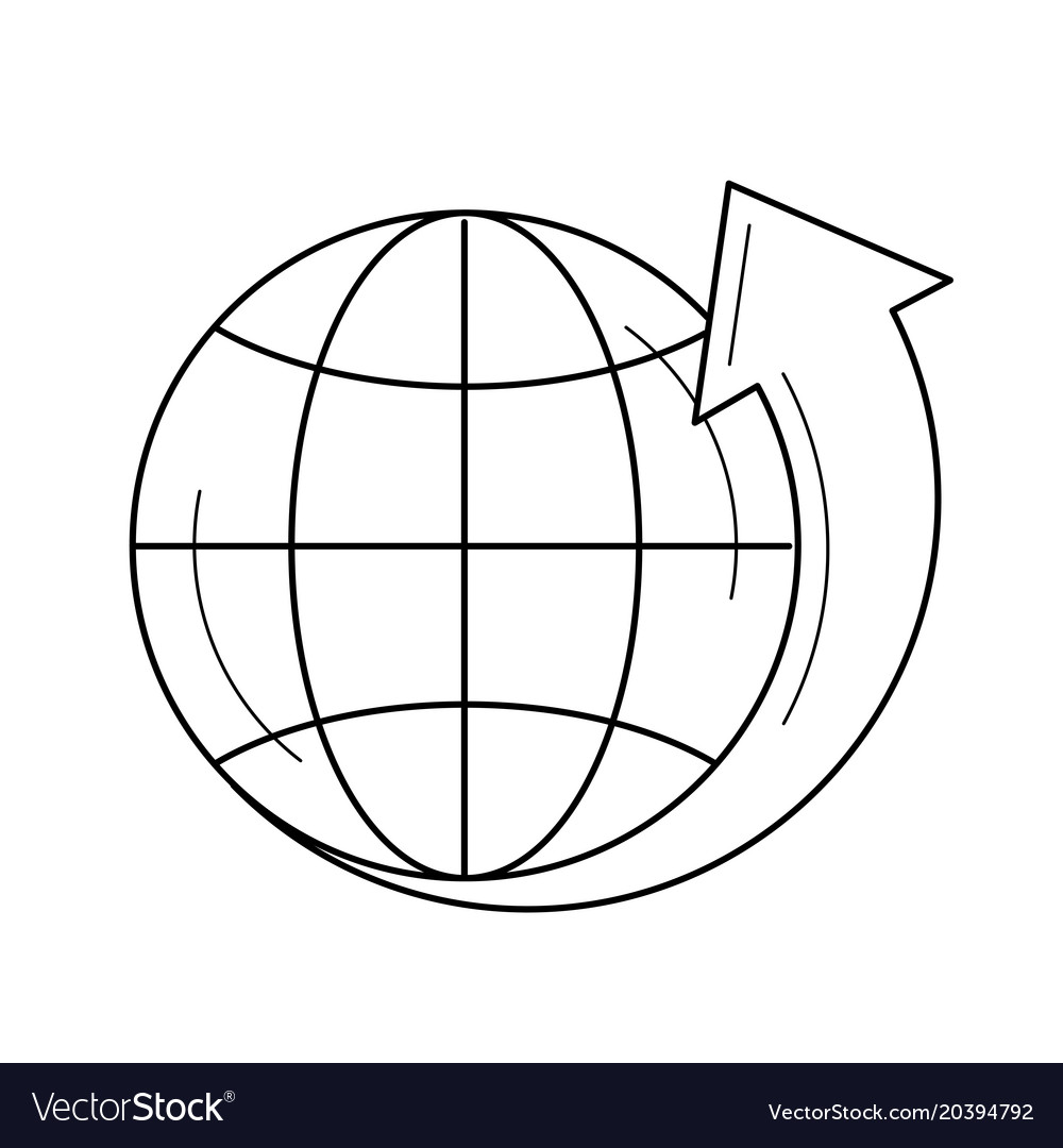 Globe with latitudes line icon