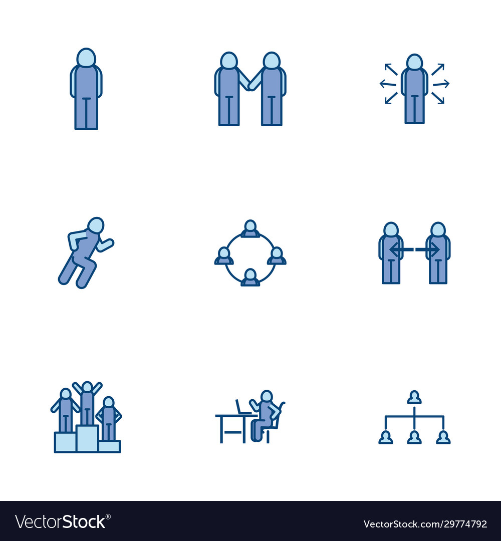 Isolated avatars line and fill style icon set