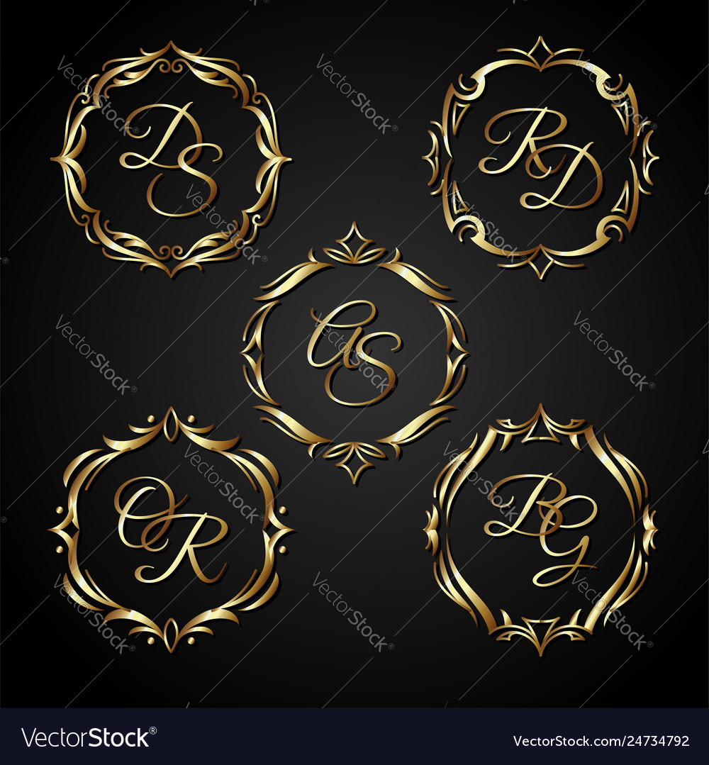 Luxury gold circle frame