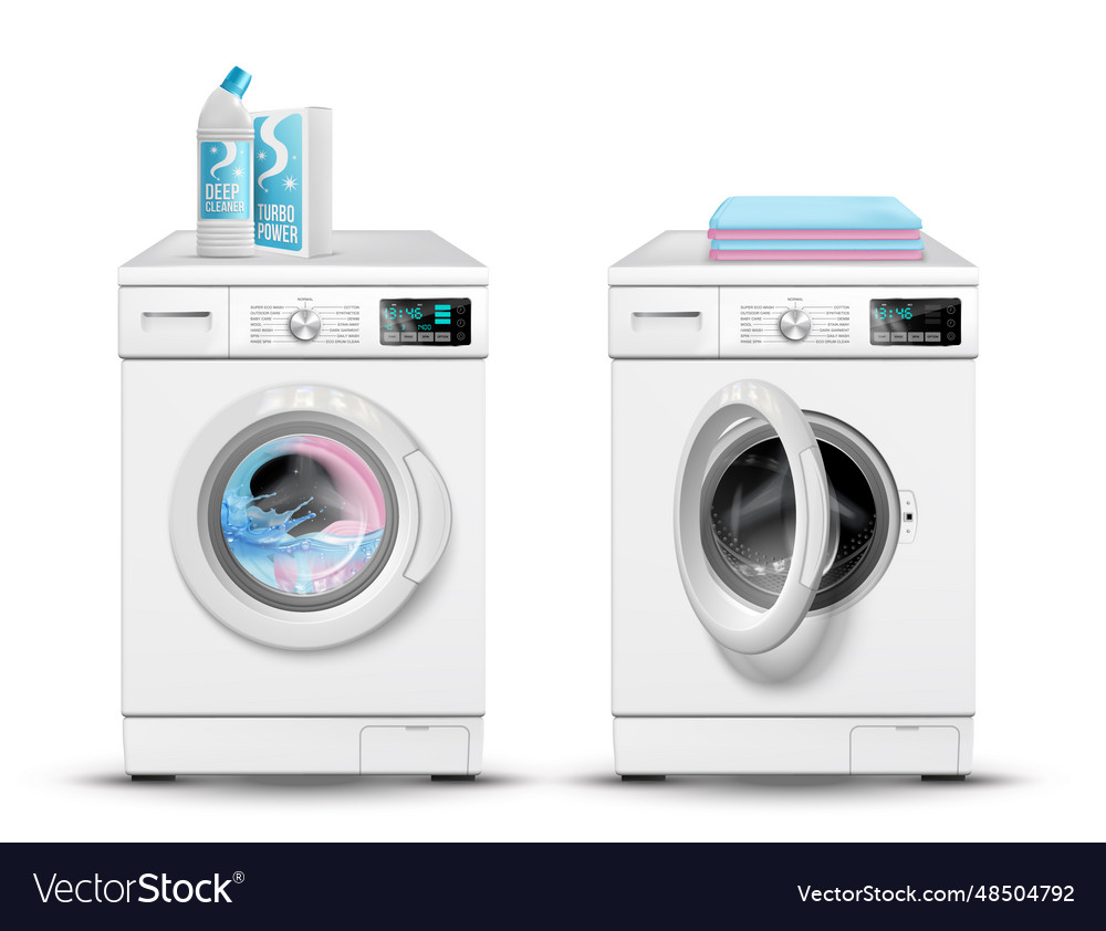 Modern washing machine set Royalty Free Vector Image