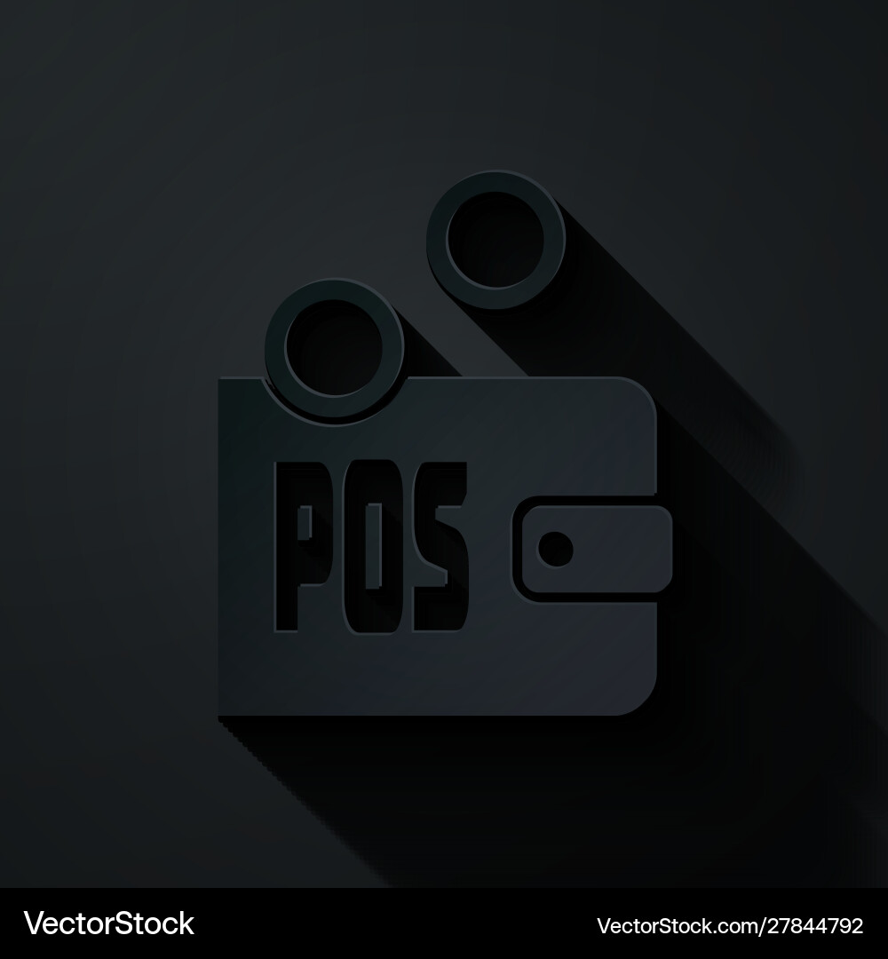 Paper cut prostake icon isolated on black Vector Image
