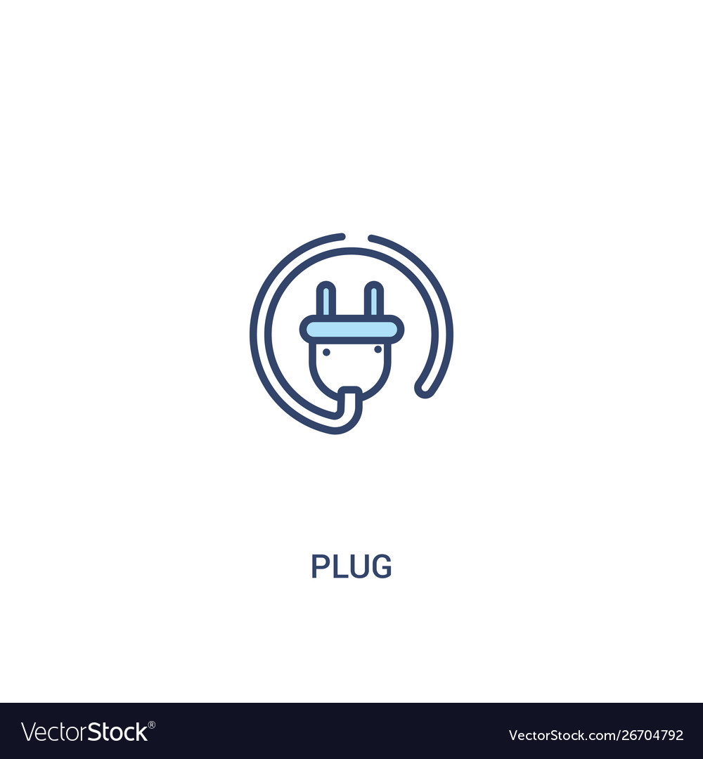 Plug concept 2 colored icon simple line element vector image Plug concept 2 colored icon simple line element