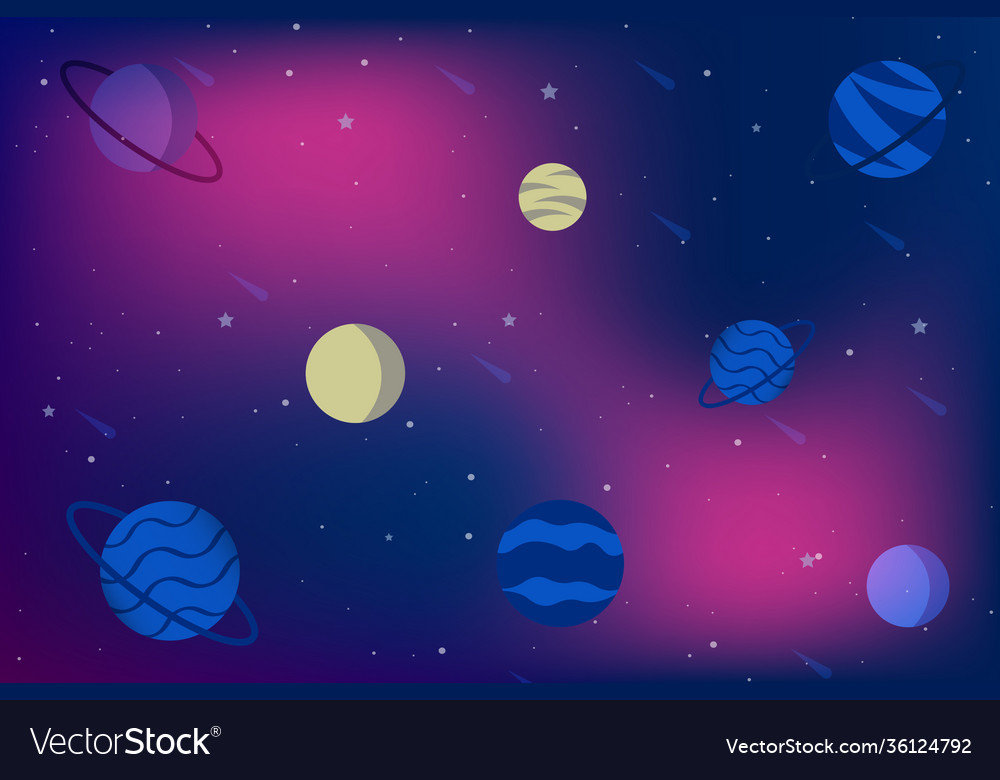 Space background with planets Royalty Free Vector Image