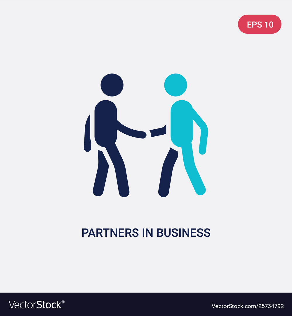 Two color partners in business icon from Vector Image