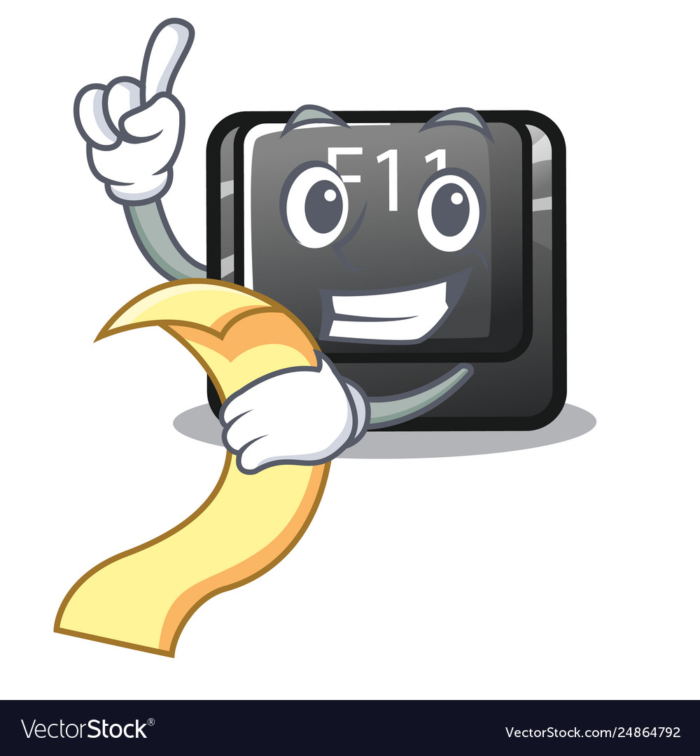 With menu button f11 isolated cartoon