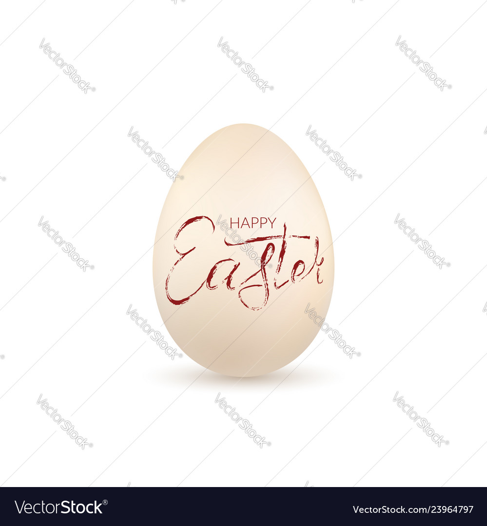 Easter egg 3d icon natural egg lettering Vector Image