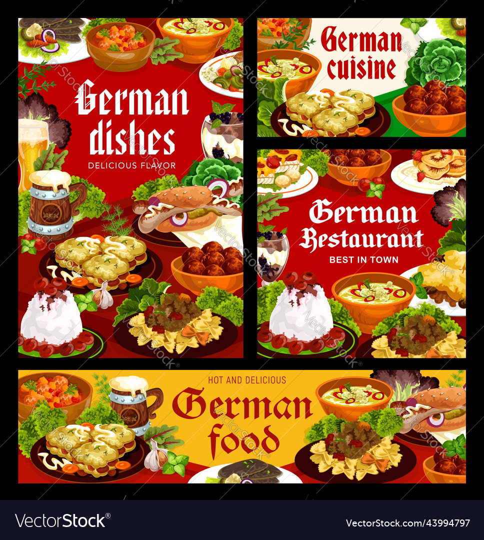German Food Dishes And Cuisine Meals Lunch Menu Vector Image german-food-dishes-and-cuisine-meals-lunch-menu-vector-image